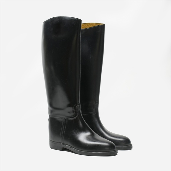 AIGLE Coupe Saumur Rubber Black Riding Boots - Picture 2 of 11